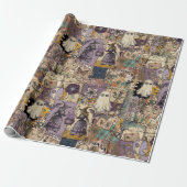 Hexen-Patchwork in Lila und Blau Einzigartige Gesc Geschenkpapier (Ungerollt)