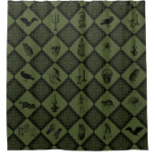 Hexen-Patchwork-Quilt Wicca-Sherpa-Decke Duschvorhang (Vorderseite)