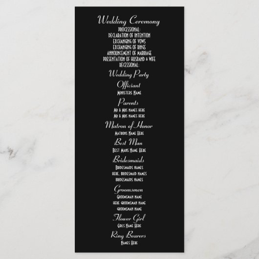 Hexen Pentagramm Hochzeitsprogramm Programm (Rückseite)