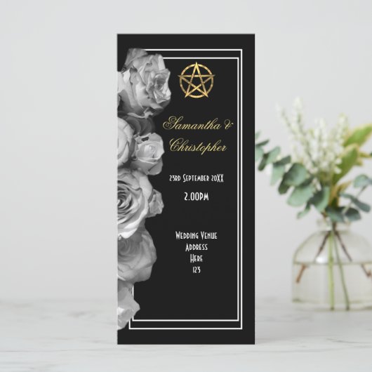 Hexen Pentagramm Hochzeitsprogramm Programm (Stehend Vorderseite)