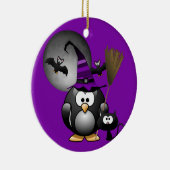 Hexen-Pinguin Halloween Keramik Ornament (Rechts)