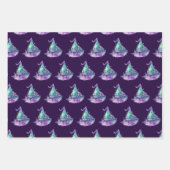 Hexen Pumpkin Skulls Fledermäuse Beängstigendes Ha Geschenkpapier Set (Vorderseite)