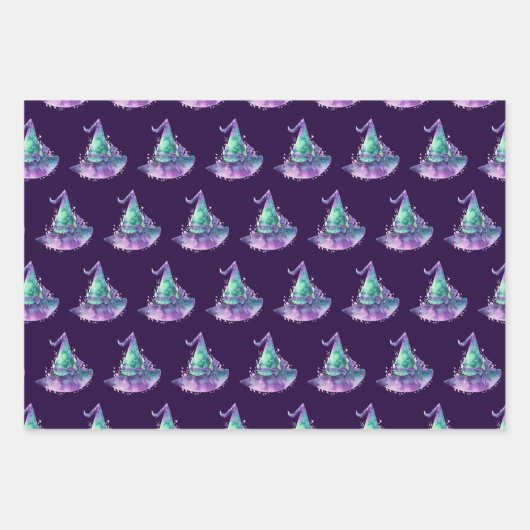 Hexen Pumpkin Skulls Fledermäuse Beängstigendes Ha Geschenkpapier Set (Vorderseite)