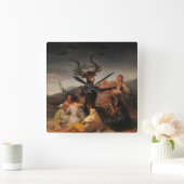 Hexen' Sabbat von Francisco de Goya Quadratische Wanduhr (Zuhause)