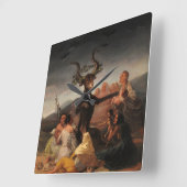 Hexen' Sabbat von Francisco de Goya Quadratische Wanduhr (Winkel)
