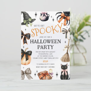 Hexen & Schleifen Halloween-Kostümparty-Einladung Einladung