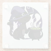 Hexen Schwarze Katze Adorable Halloween Glasuntersetzer (Rückseite)