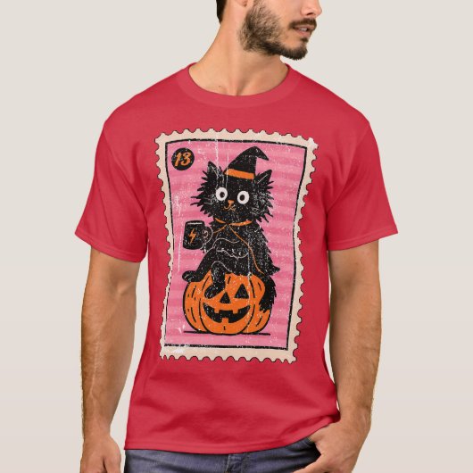 Hexen-Schwarze Katze T-Shirt (Vorderseite)