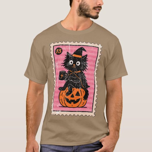 Hexen-Schwarze Katze T-Shirt (Vorderseite)