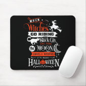 Hexen Schwarze Katzen und Mond Halloween Mousepad (Mit Mouse)