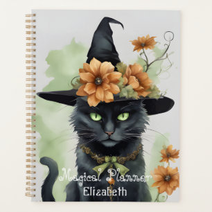 Hexen Schwarze Katzenbraun Blume Magisch Planer