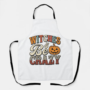 Hexen Sein Verrückt Vintage Halloween-Shirt Design Schürze