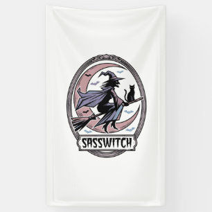 Hexen-Shirt mit Sassy-Motiv Vintage-Halloween-Kuns Banner