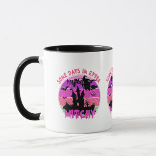 Hexen-Silhouette-Schloss - Retro-Sonnenuntergang-H Tasse