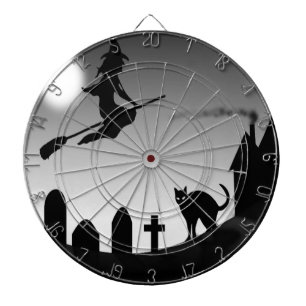HEXEN-SILHOUETTE ZU HALLOWEEN DARTSCHEIBE