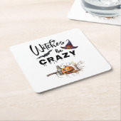 Hexen sind Crazy Halloween Rechteckiger Pappuntersetzer (angewinkelt)