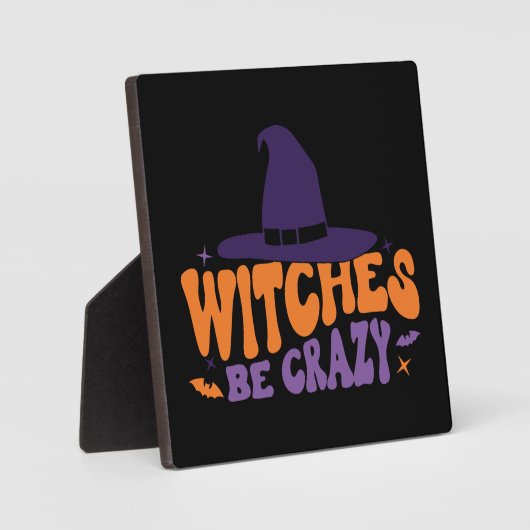 Hexen sind verrückt - lustiges Halloween Fotoplatte (Vorderseite)