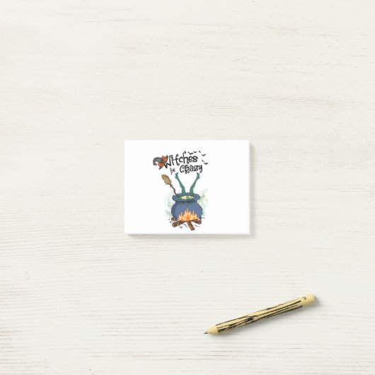 Hexen sind verrückt post-it klebezettel (Auf Schreibtisch)