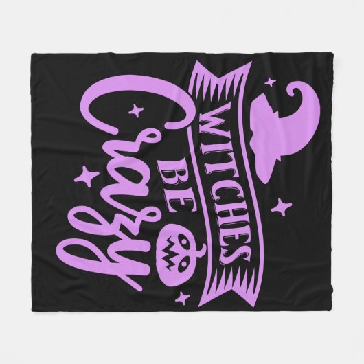 Hexen sind verrückt schwarz und Lila Fleecedecke (Vorderseite (Horizontal))