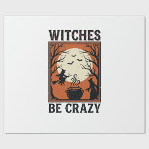 Hexen sind verrückt Vintage Halloween-Shirt-Design Geschenkpapier