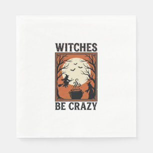 Hexen sind verrückt Vintage Halloween-Shirt-Design Serviette