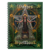 Hexen Spellbook - Erdelement (grüne Abdeckung) Notizblock (Vorderseite)