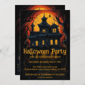 Hexen Spuk Haus Halloween-Party Einladung (Vorne/Hinten)