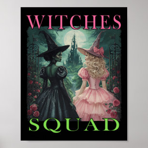 Hexen-Squad Halloween-Hexen Rosa und Grüne Hexe Poster