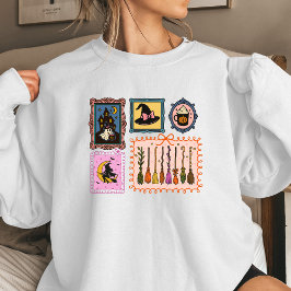 Hexen-Stempel Damen Halloween Sweatshirt | Gemütli