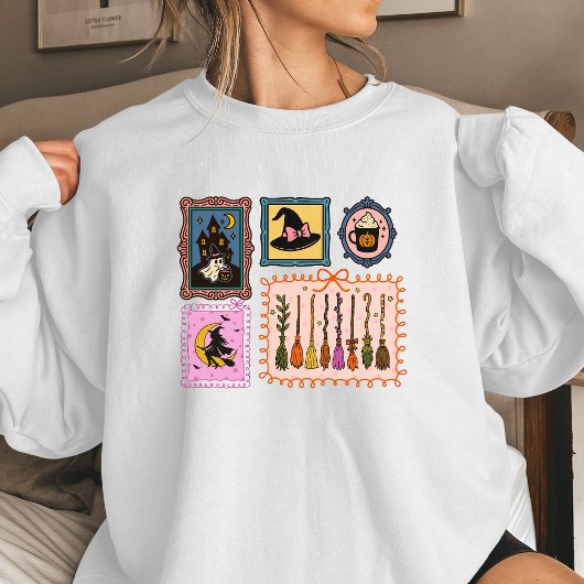 Hexen-Stempel Damen Halloween Sweatshirt | Gemütli