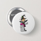 Hexen-Stickfigur-Halloween-Knopf Button (Vorne & Hinten)