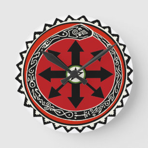 Hexen-Symbol für Chaos Runde Wanduhr