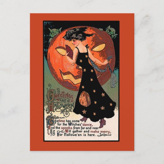 Hexen-Tanz-Halloween-Grußkarte Postkarte (Vorderseite)