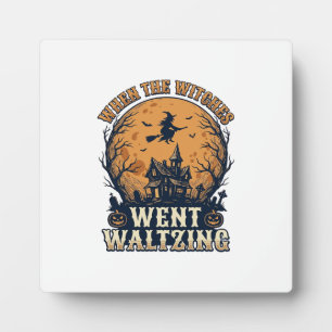 Hexen-Tanz Halloween Vintage Gravur Design_ Fotoplatte