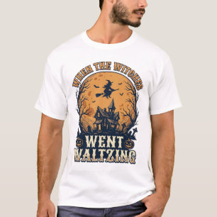 Hexen-Tanz Halloween Vintage Gravur Design_ T-Shirt