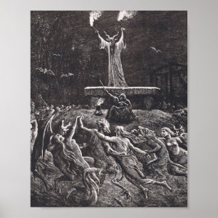 Hexen tanzen auf dem Sabbat Poster