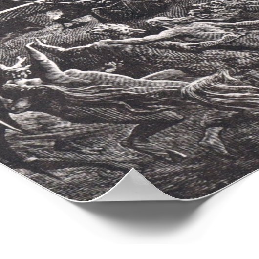 Hexen tanzen im Sabbat Poster (Ecke)