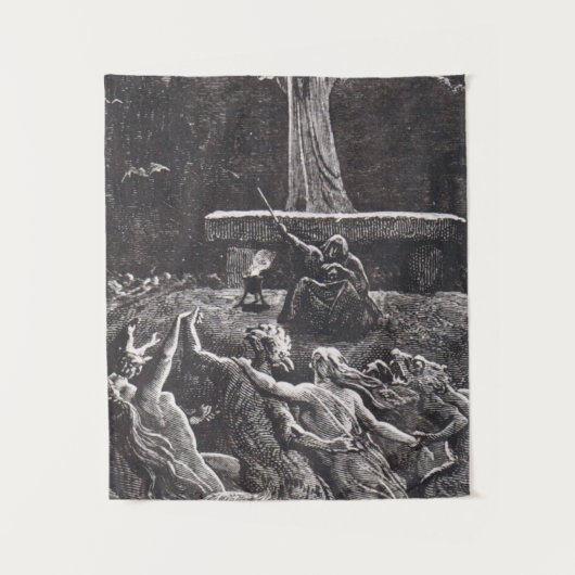 Hexen tanzen im Sabbat Wandteppich (Vorderseite)