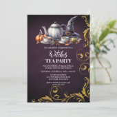 Hexen Tea Party Einladung (Stehend Vorderseite)