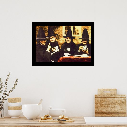 Hexen Tee Party - gefärbt Poster (Küche)