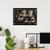 Hexen-Teeparty – alt Schwarz/Weiß Poster (Heimbüro)