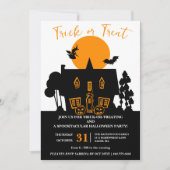 Hexen-Trick oder Halloween-Party behandeln Einladung (Vorderseite)