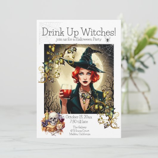 Hexen trinken einladung (Stehend Vorderseite)