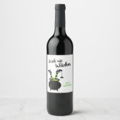 Hexen trinken Funny Halloween Party Weinetikett (Vorderseite)