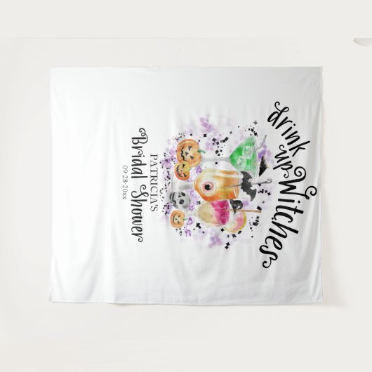 Hexen trinken Halloween Brautparty Hintergrund Wandteppich (Vorderseite (Horizontal))