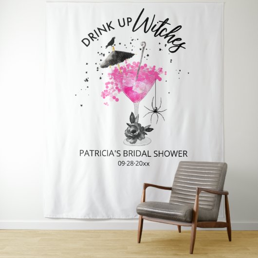 Hexen trinken Halloween Brautparty Hintergrund Wandteppich (Beispiel)