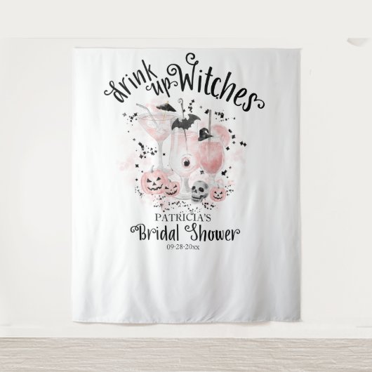 Hexen trinken Halloween Brautparty Hintergrund Wandteppich (Vorderseite)