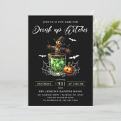 Hexen trinken Halloween-Party Einladung (Stehend Vorderseite)