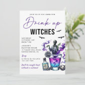 Hexen trinken Halloween-Party Einladung (Stehend Vorderseite)