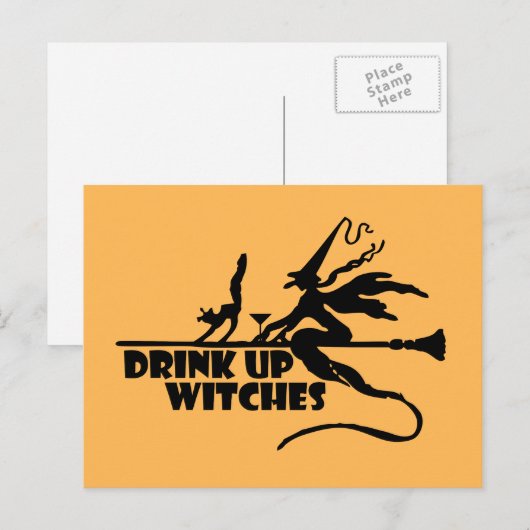 Hexen trinken postkarte (Vorne/Hinten)
